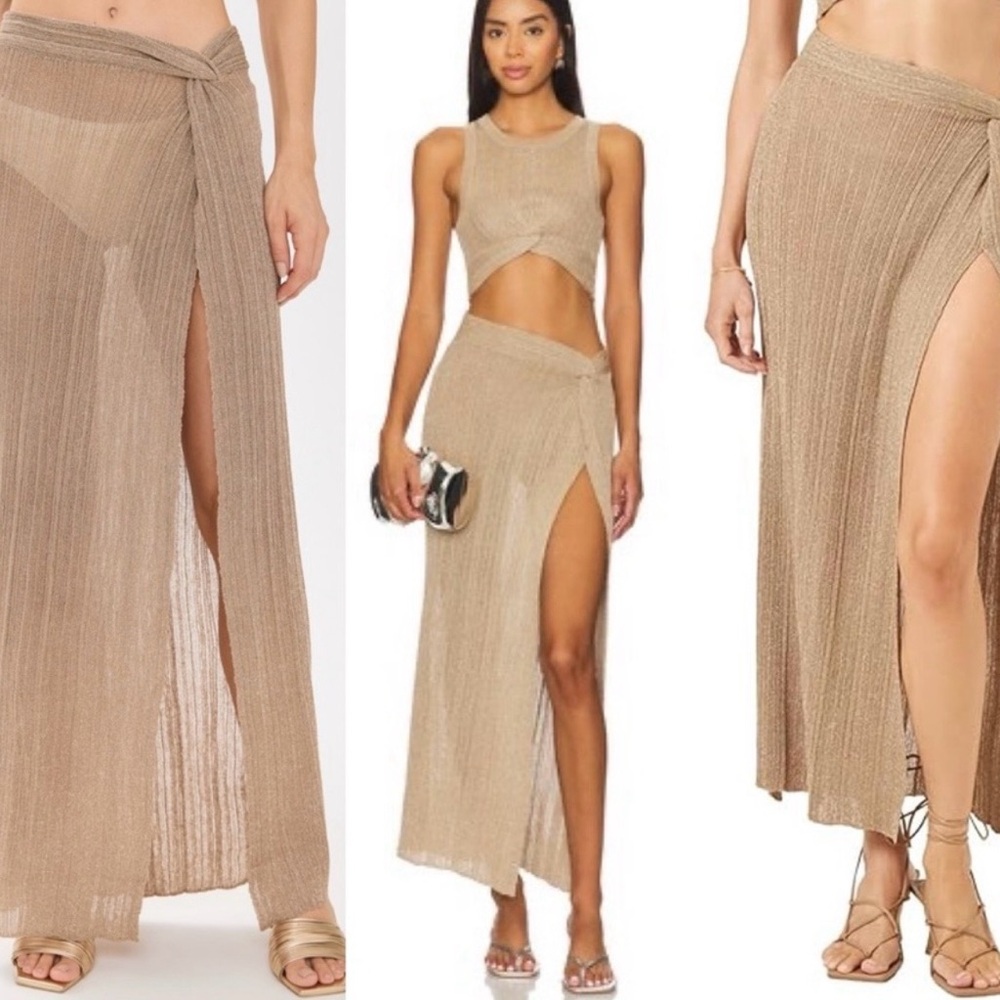 Heart of Golf Skirt in Metallic Gold